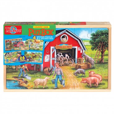 0999 Dřevěné puzzle 96 dílků Farma