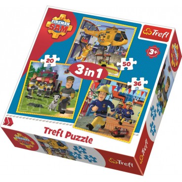 Požárník Sam Puzzle 3v1 (20 + 36 + 50 dílků)